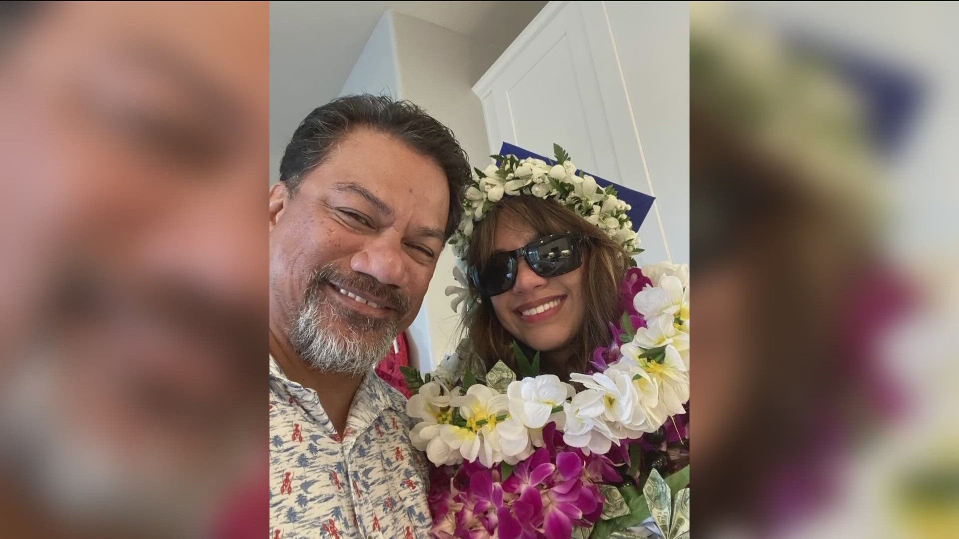 Minutes before the ceremony, she was told to either remove her leis or she couldn't walk.