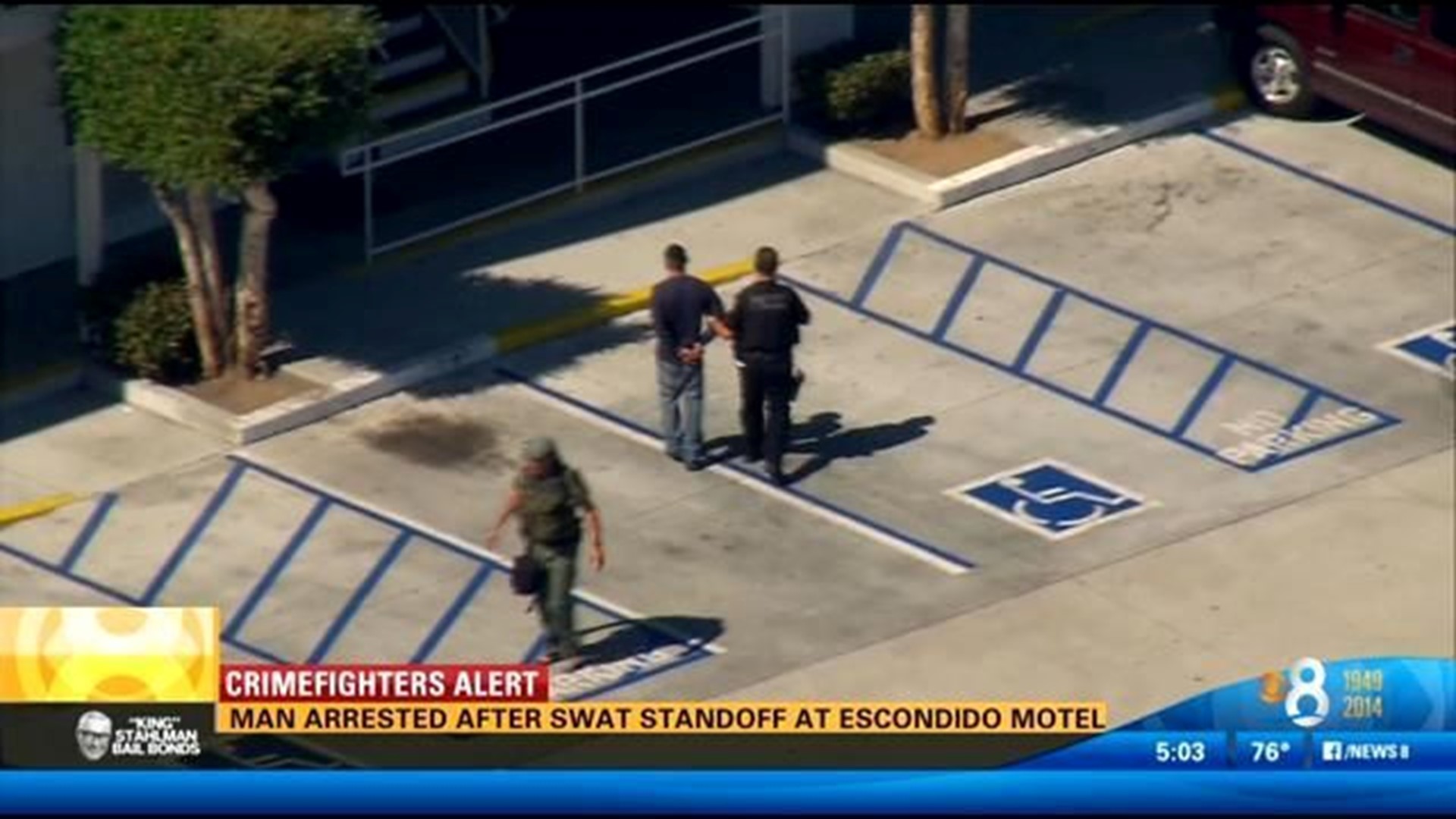 Man arrested after SWAT standoff at Escondido motel | cbs8.com