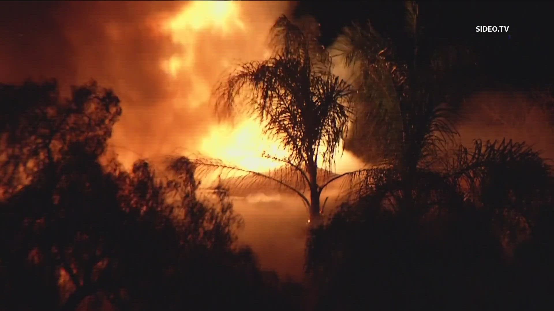 The Santee Fire Department told CBS 8 the fire was stubborn, taking nearly a half-hour to put out with more than 40 firefighters on scene.