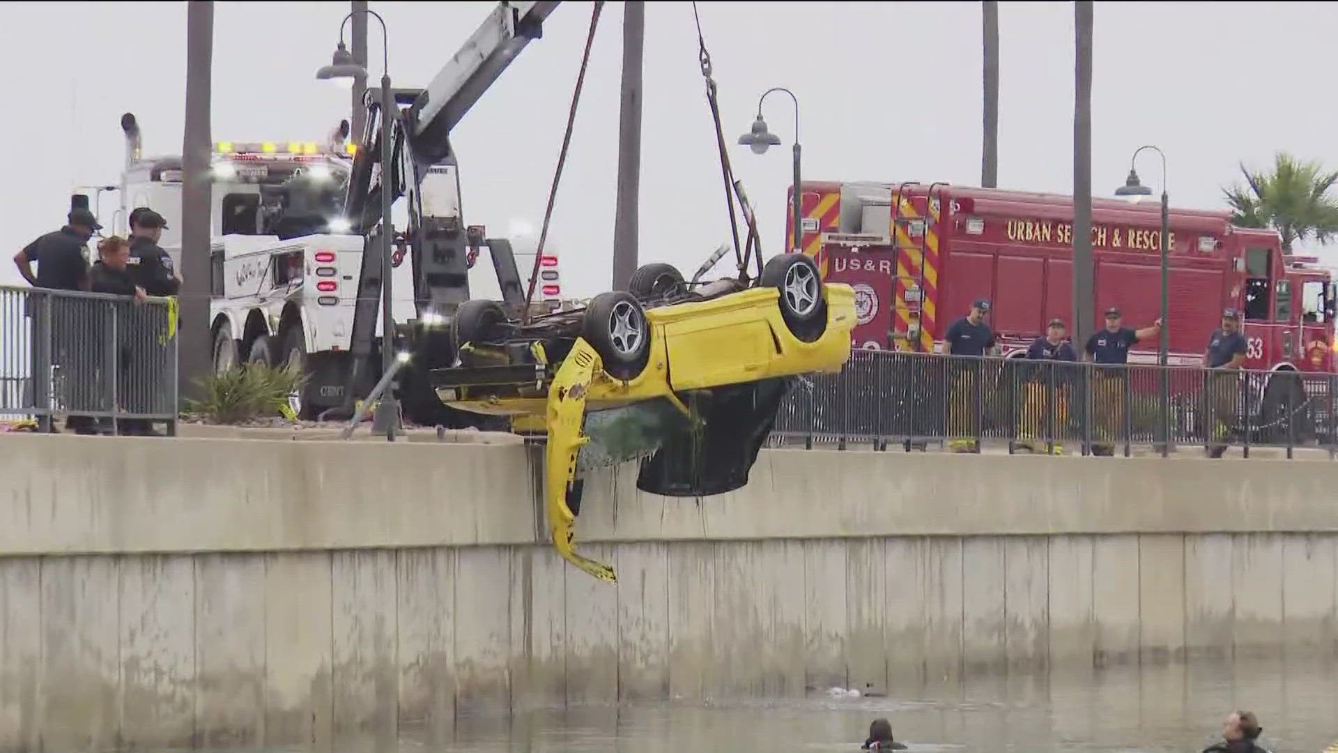 Coronado Police say a woman died after the car she was driving went into the San Diego Bay near the near Loews Coronado Bay Resort Friday afternoon.