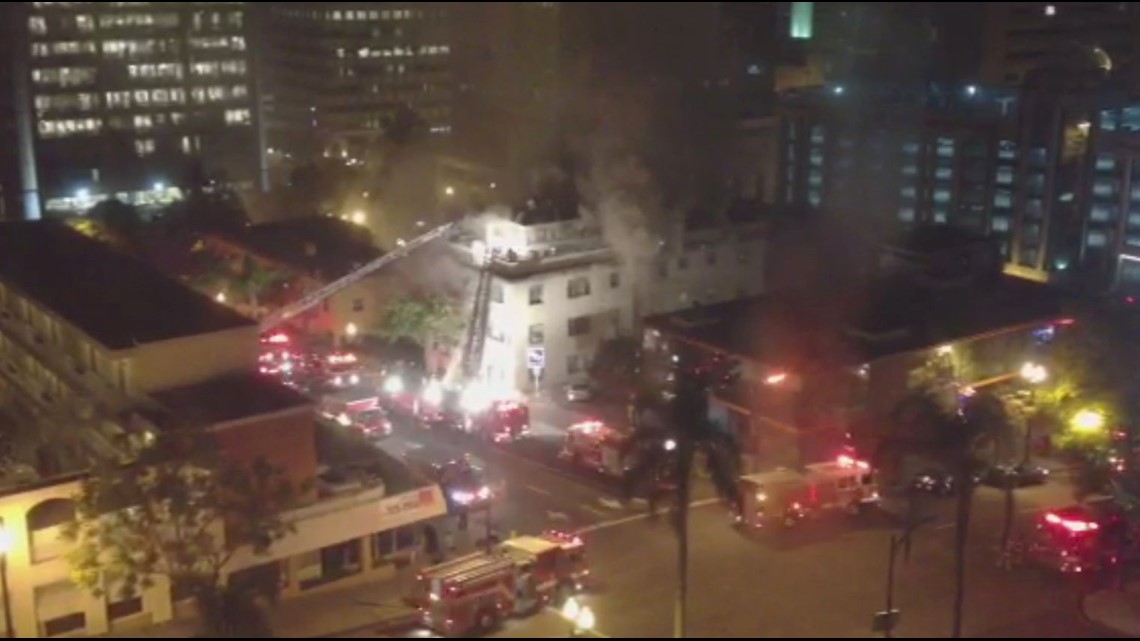 Fire forces evacuations at downtown apartment bldg. | cbs8.com