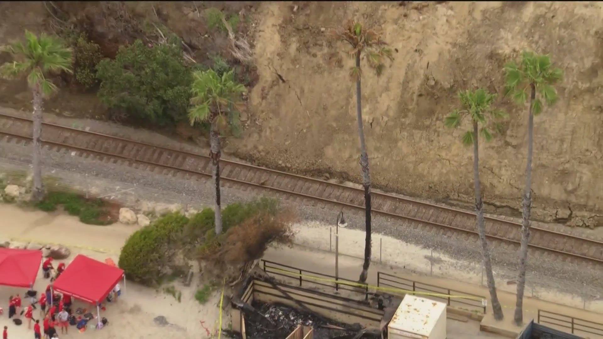 Amtrak Pacific Surfliner's website says the tracks will reopen once the debris has been cleared.