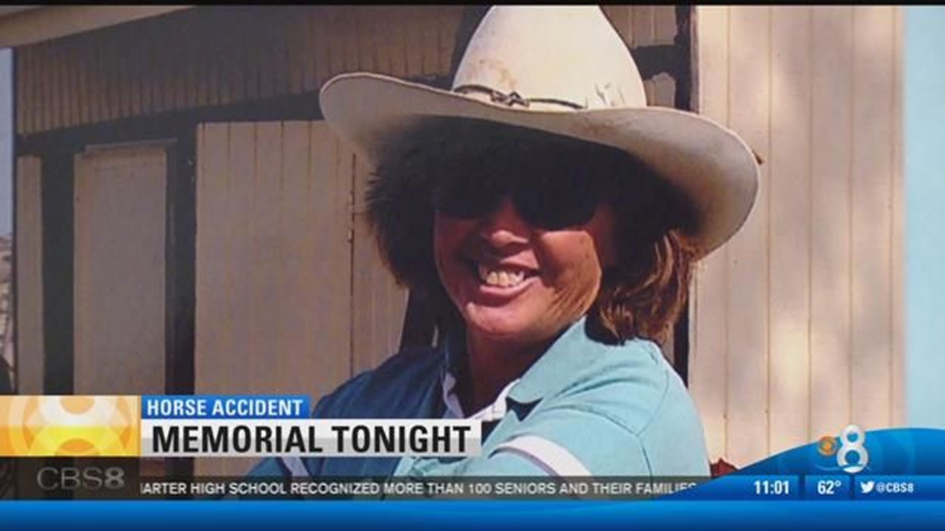 Memorial held for woman killed in freak horse accident | cbs8.com