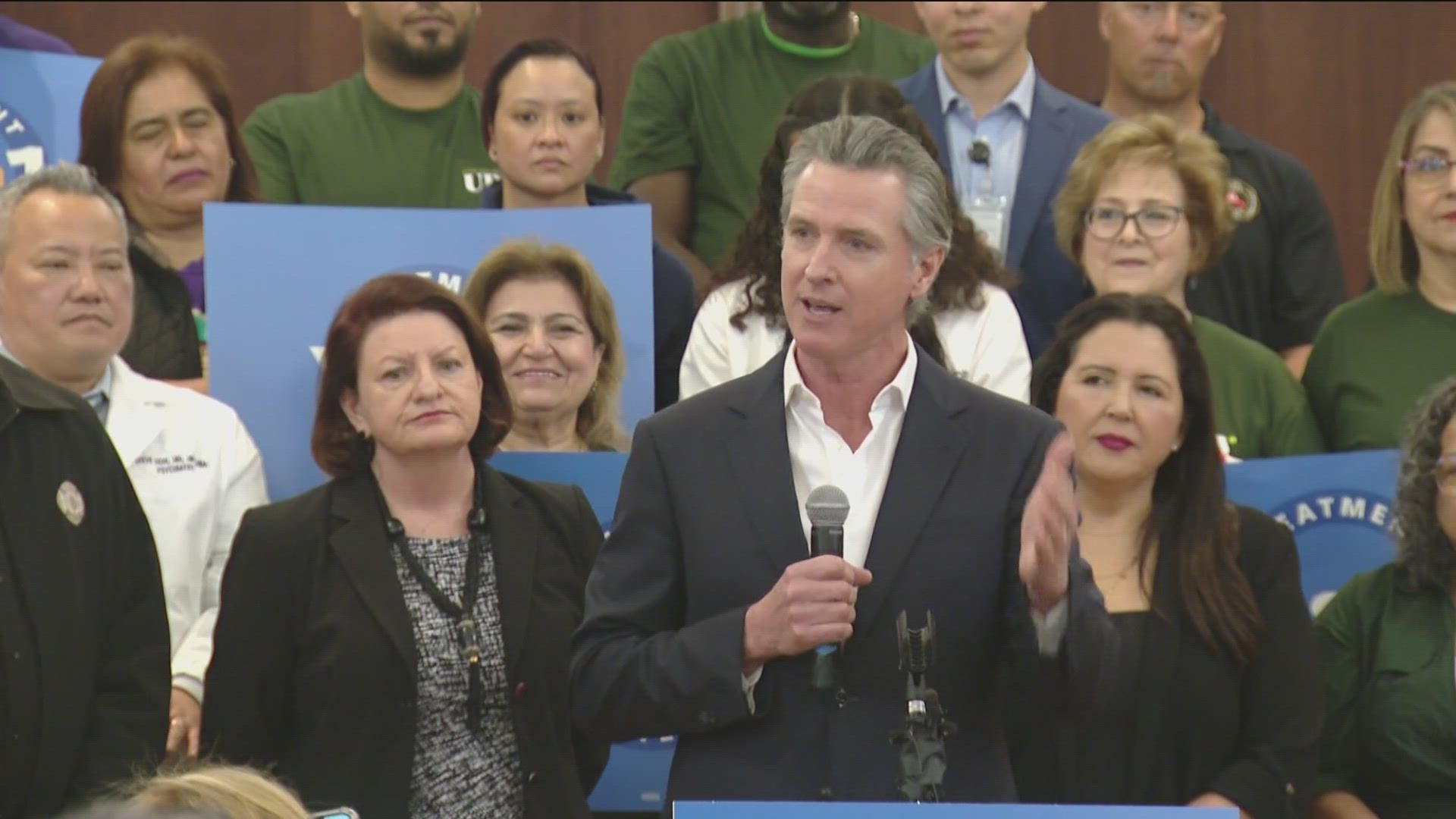 CA Governor Newsom was joined by several local leaders including San Diego Mayor Todd Gloria and County Chair Nora Vargas.