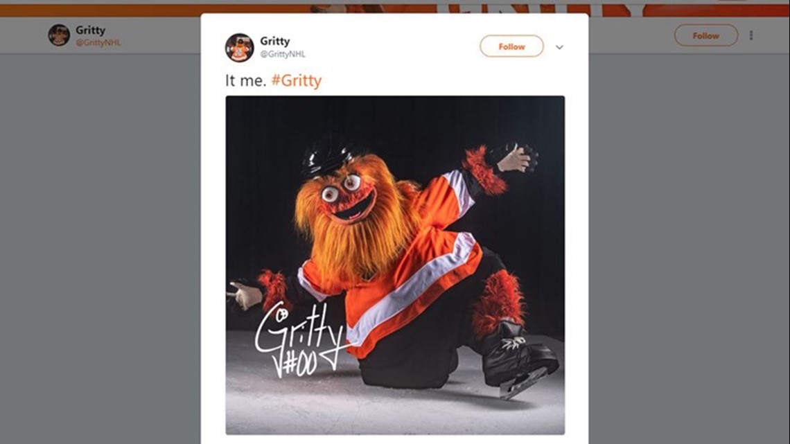 Philadelphia Flyers unveil their new mascot, a clumsy 7ft creature called  Gritty, to mixed reviews