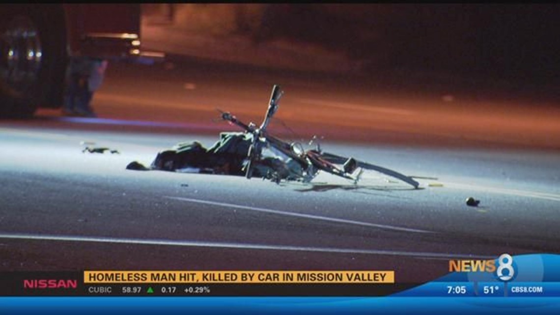 Homeless man hit, killed by car in Mission Valley