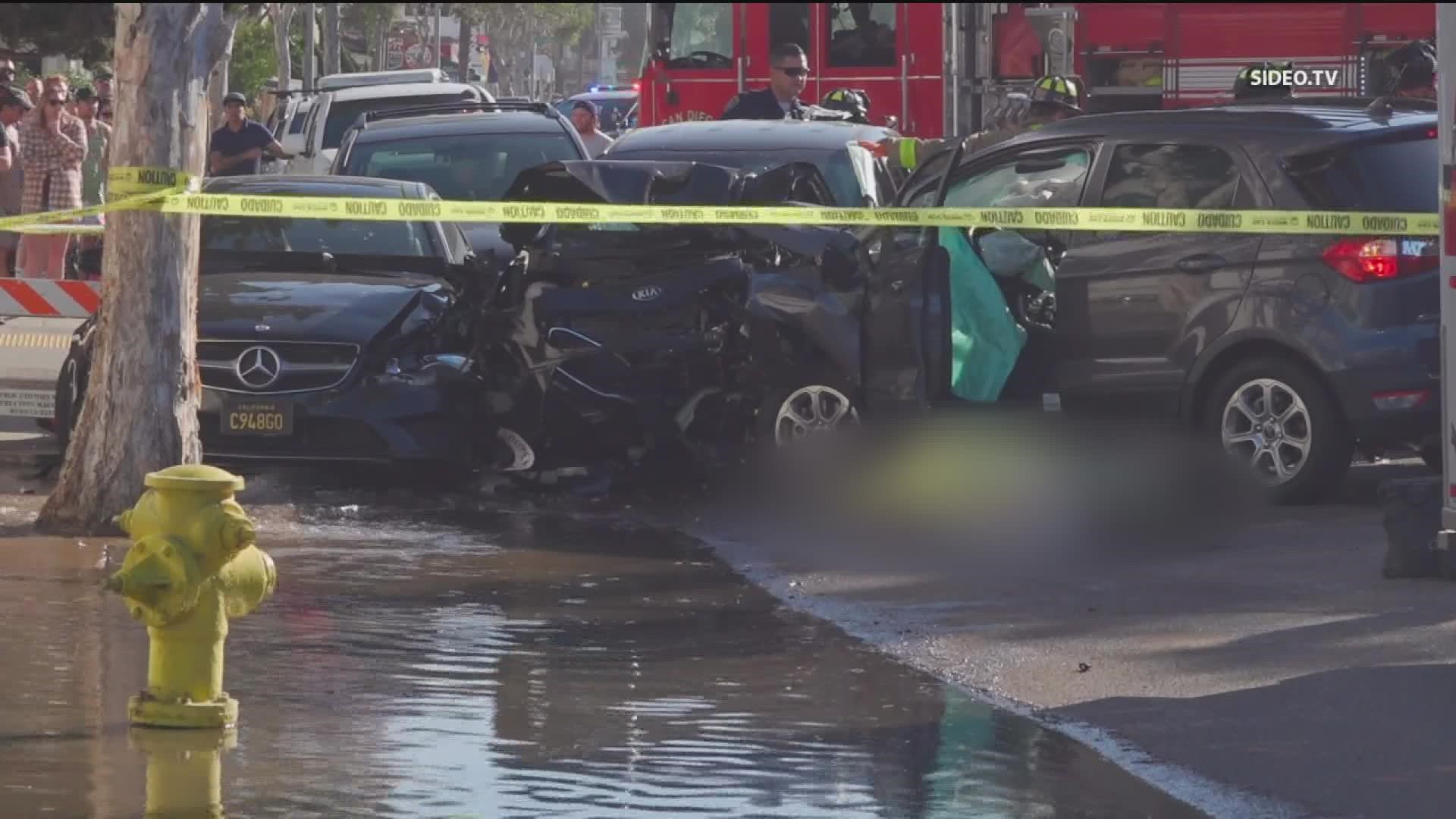 Two people were killed, and at least five other people were seriously hurt after being involved in a car crash in Mission Beach.