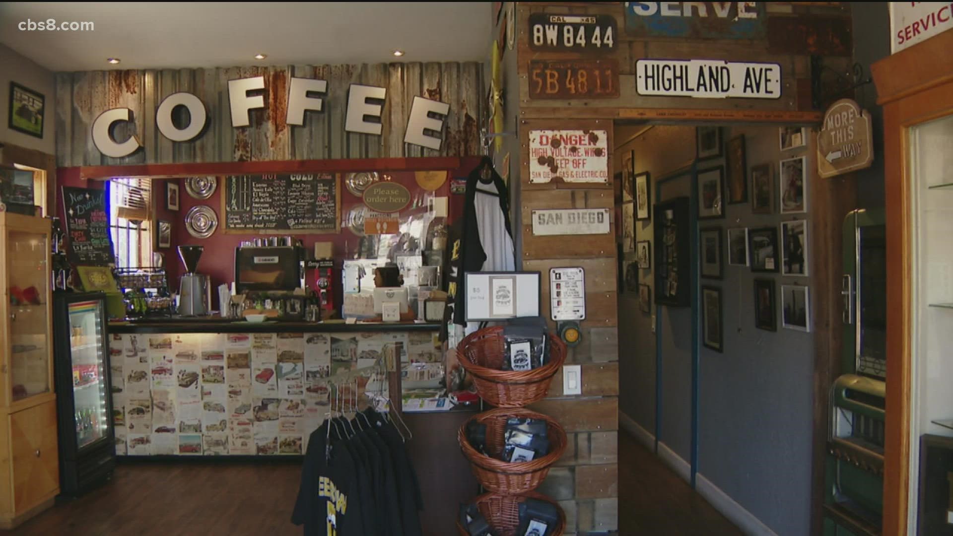 This coffee shop in National City celebrates low-rider culture and even sells classic car accessories and vintage items.