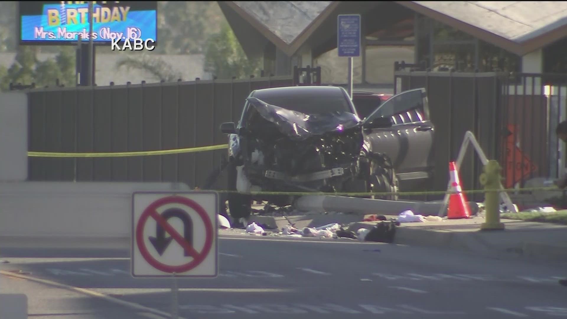 The crash occurred around dawn Wednesday in suburban Whittier. A Sheriff's Department statement says the recruits are part of an academy class.