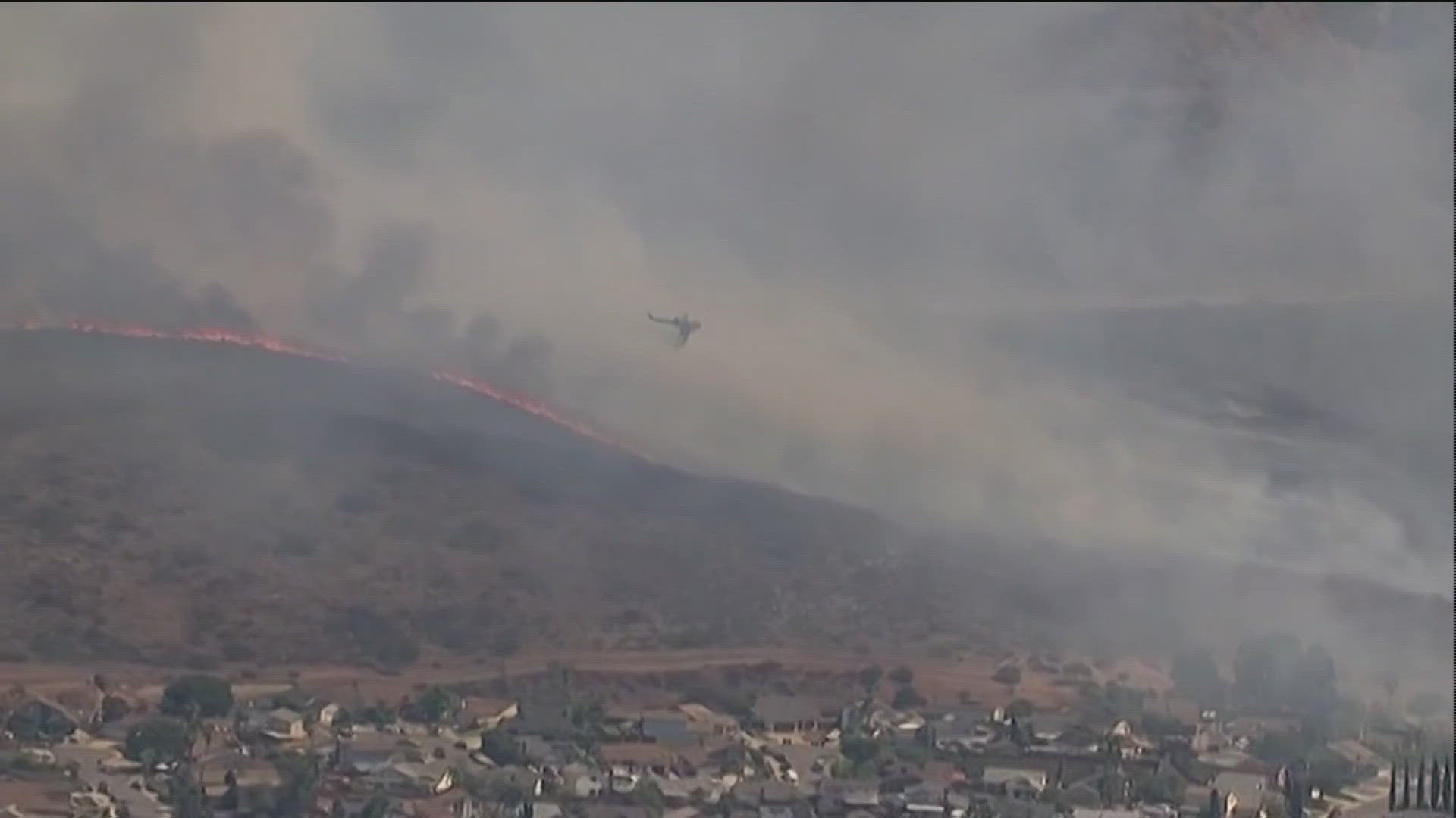 The Lodge Fire quickly spread to 30 acres and prompted an evacuation order due to its proximity to 800 homes in Spring Valley. The rate of spread has slowed.