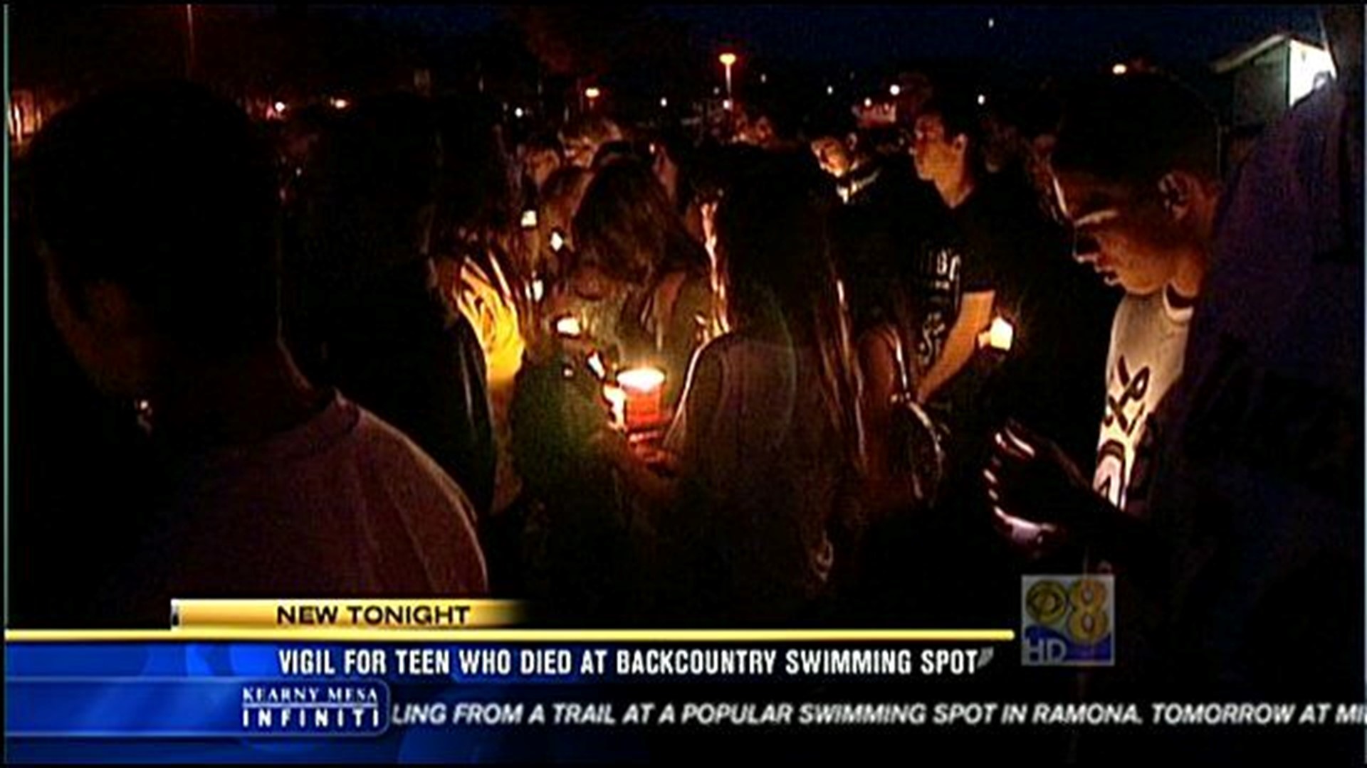 Emotional candlelight vigil for El Cajon teen killed after accident at