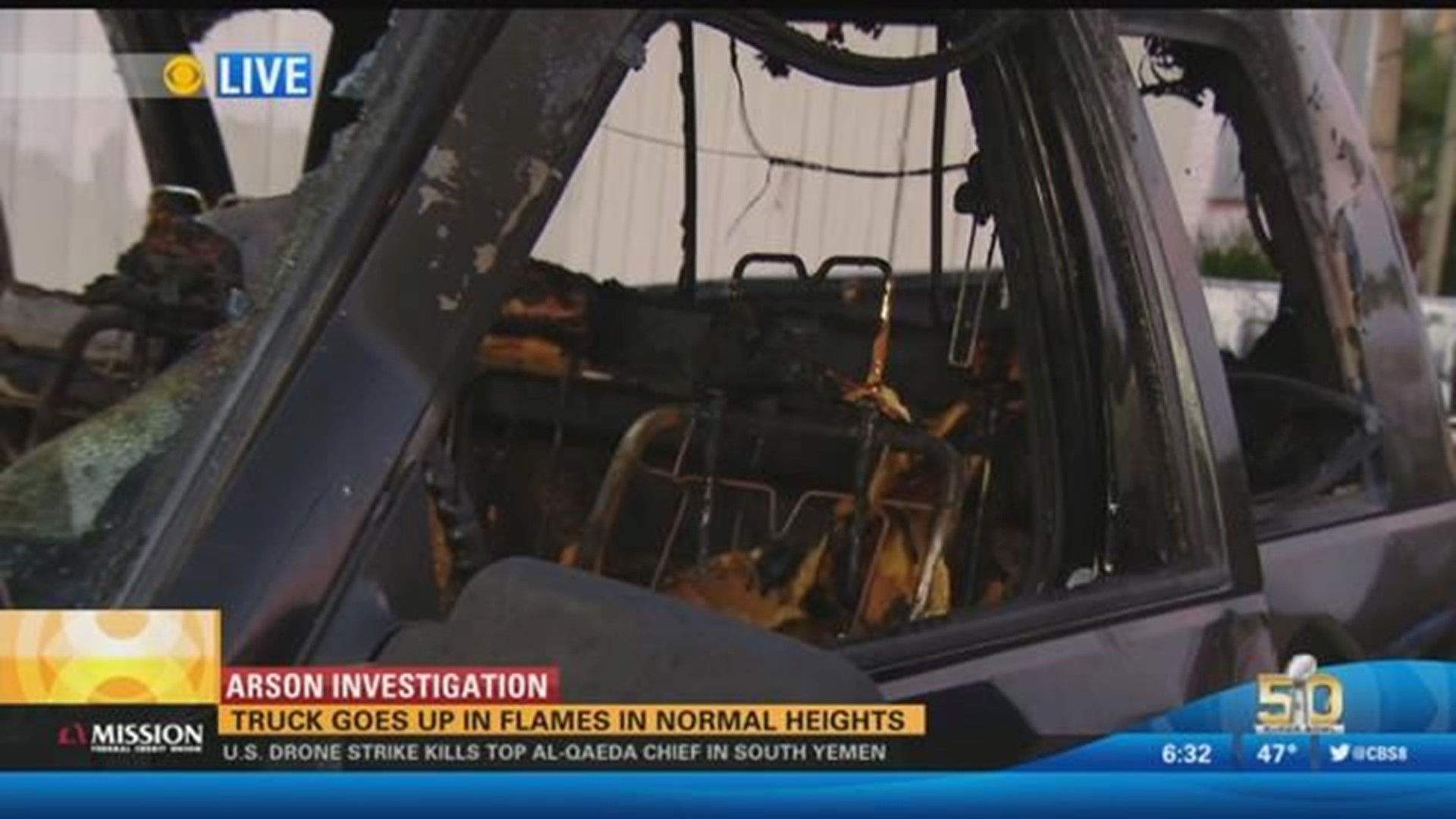 Arson suspected after truck goes up in flames | cbs8.com
