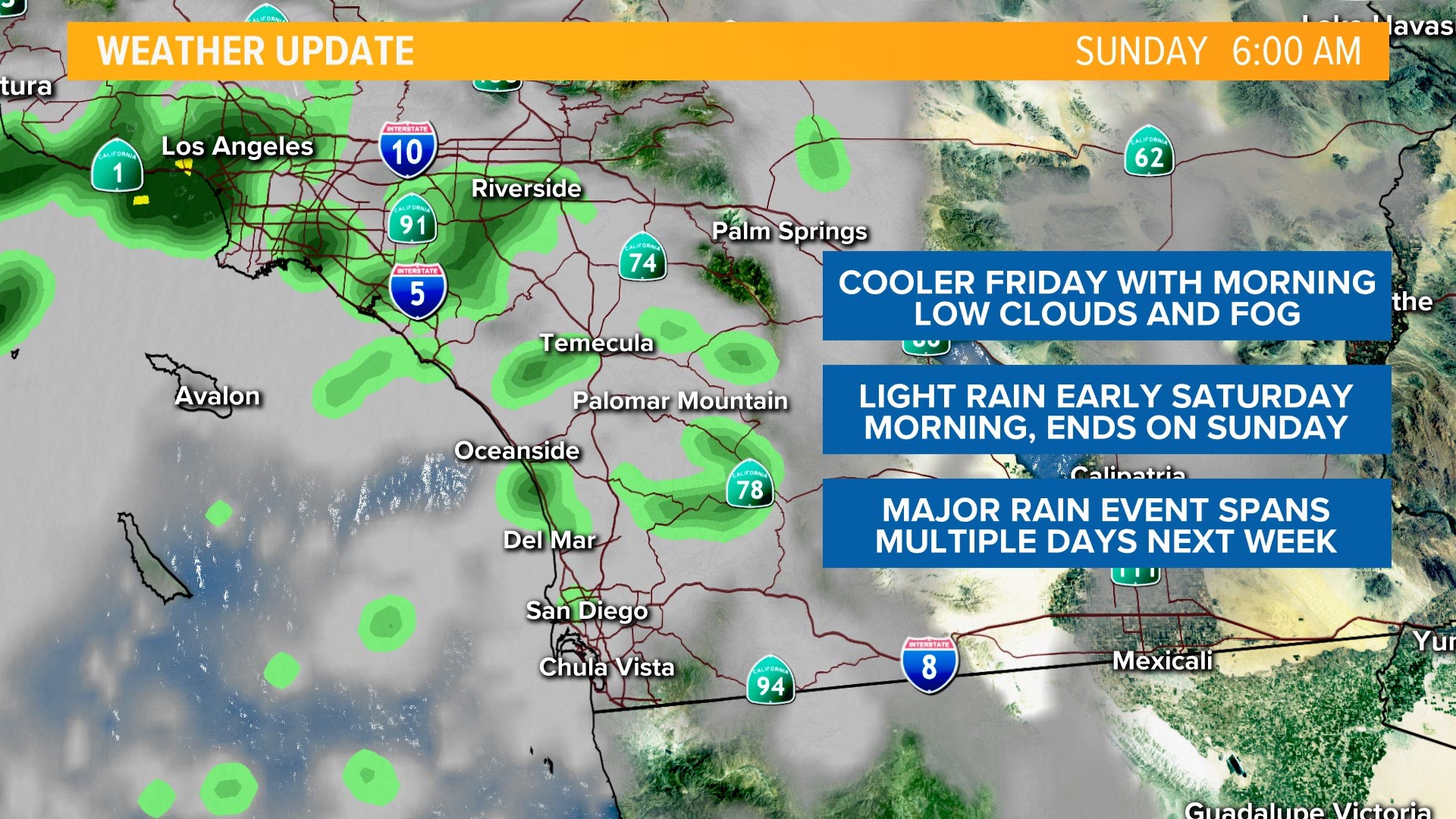 Light rain expected for San Diego County over the weekend ahead of ...