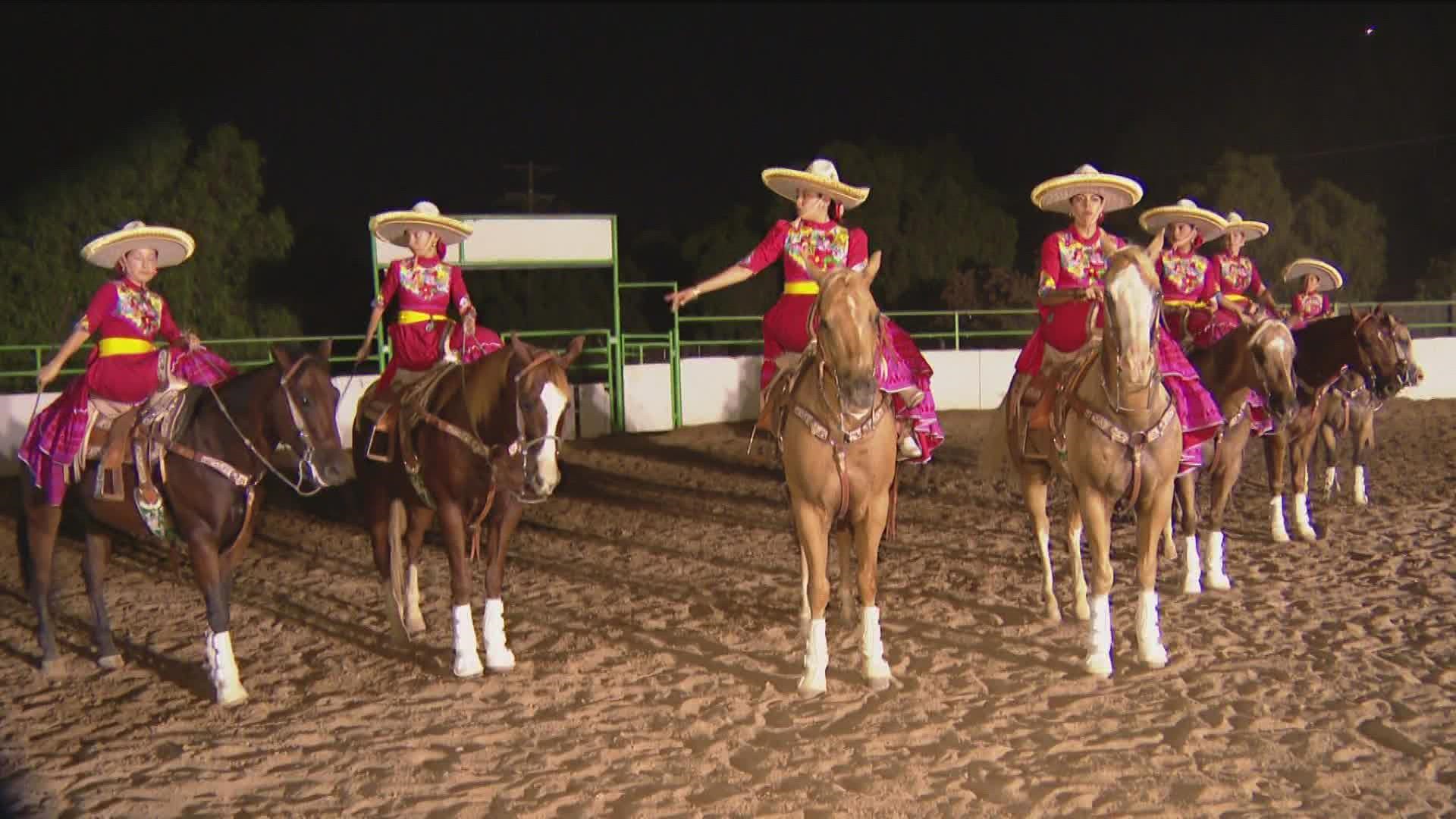 Escaramuza riders as old as 17 and as young as five-years-old  practice in a ranch in Bonita. They hope to make their rodeo grandparents proud.