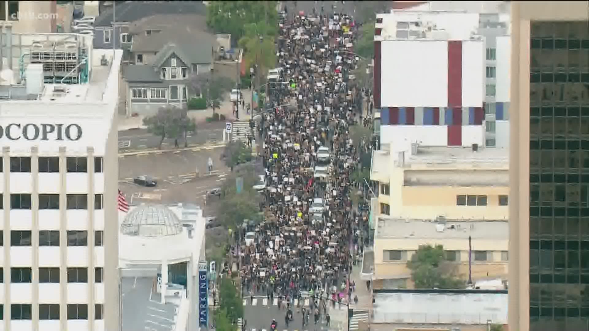 San Diego County protests remained peaceful on Thursday.