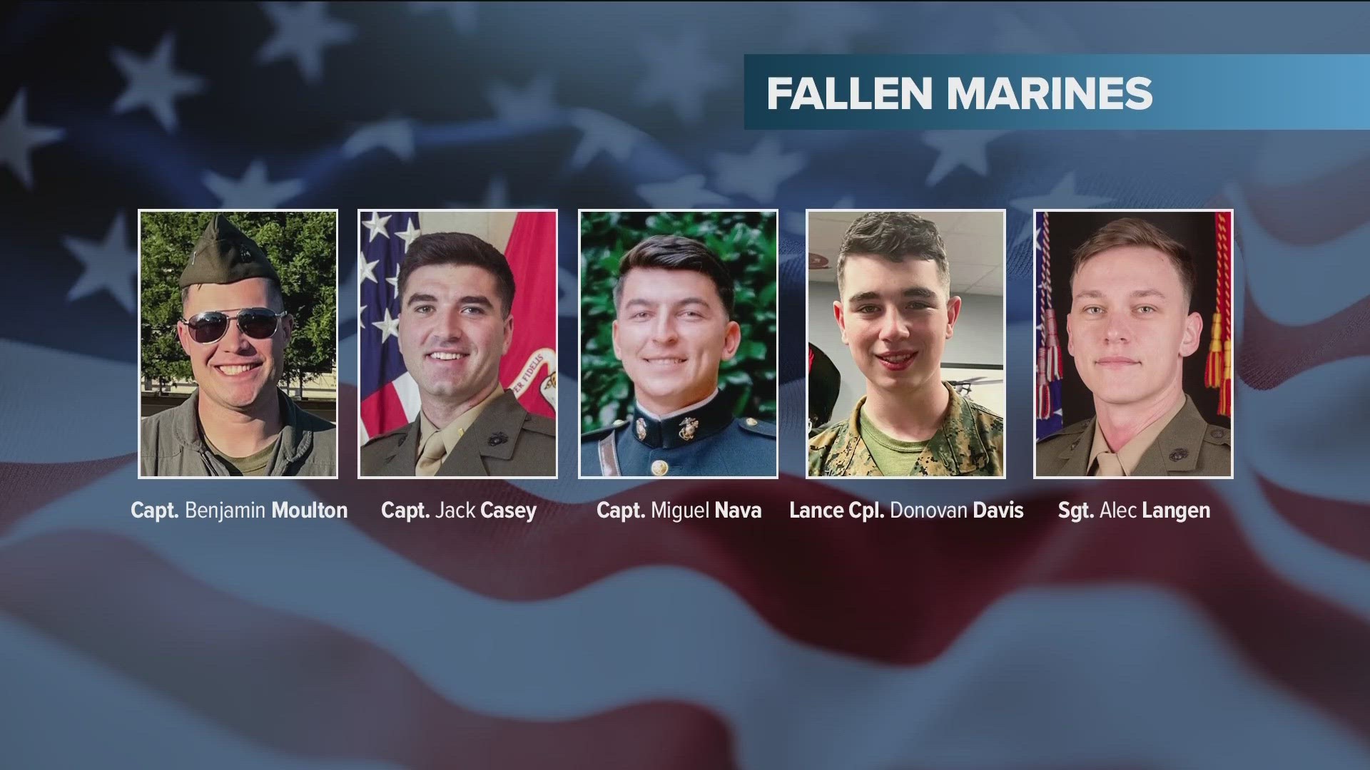 All five of the Marines were in their 20s. Many came from military families where becoming a Marine was a lifelong dream.