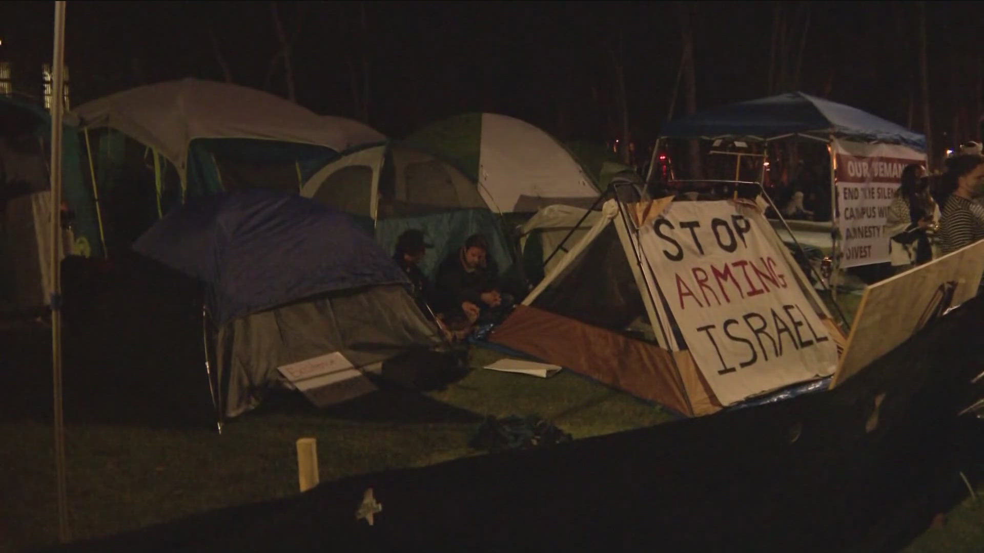 UCSD's Chancellor said in a statement that the tents were a 'violation of campus policy, which prohibits unauthorized encampments.'