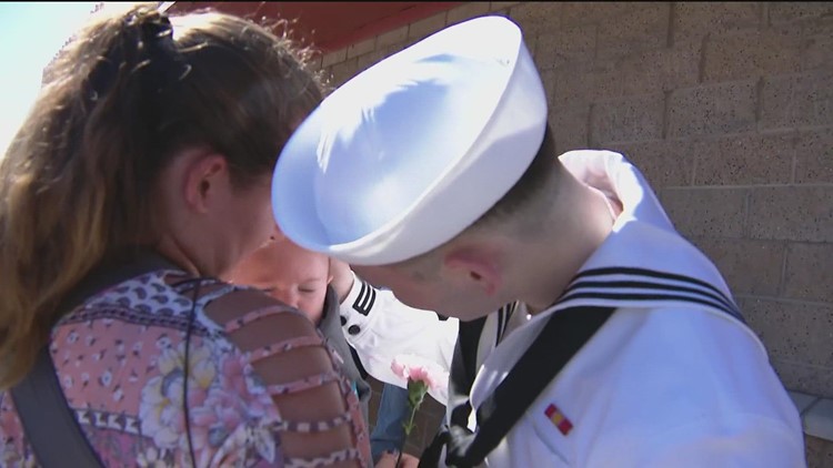 Sailors aboard USS Abraham Lincoln reunite with family in San Diego after deployment