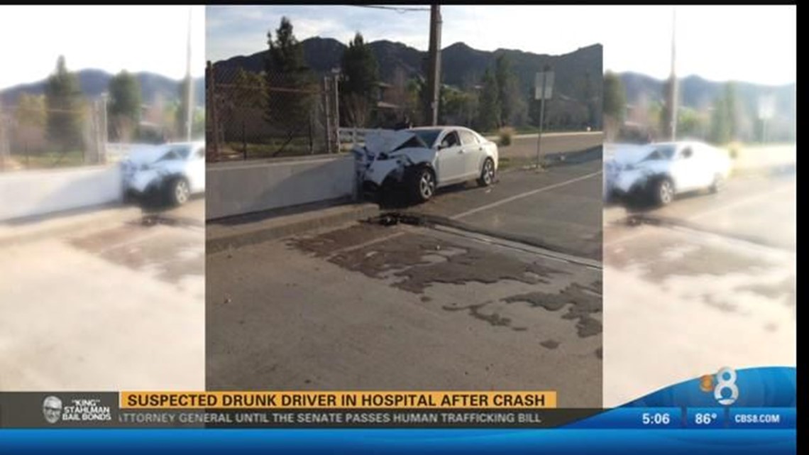 Suspected drunk driver in hospital after crash | cbs8.com