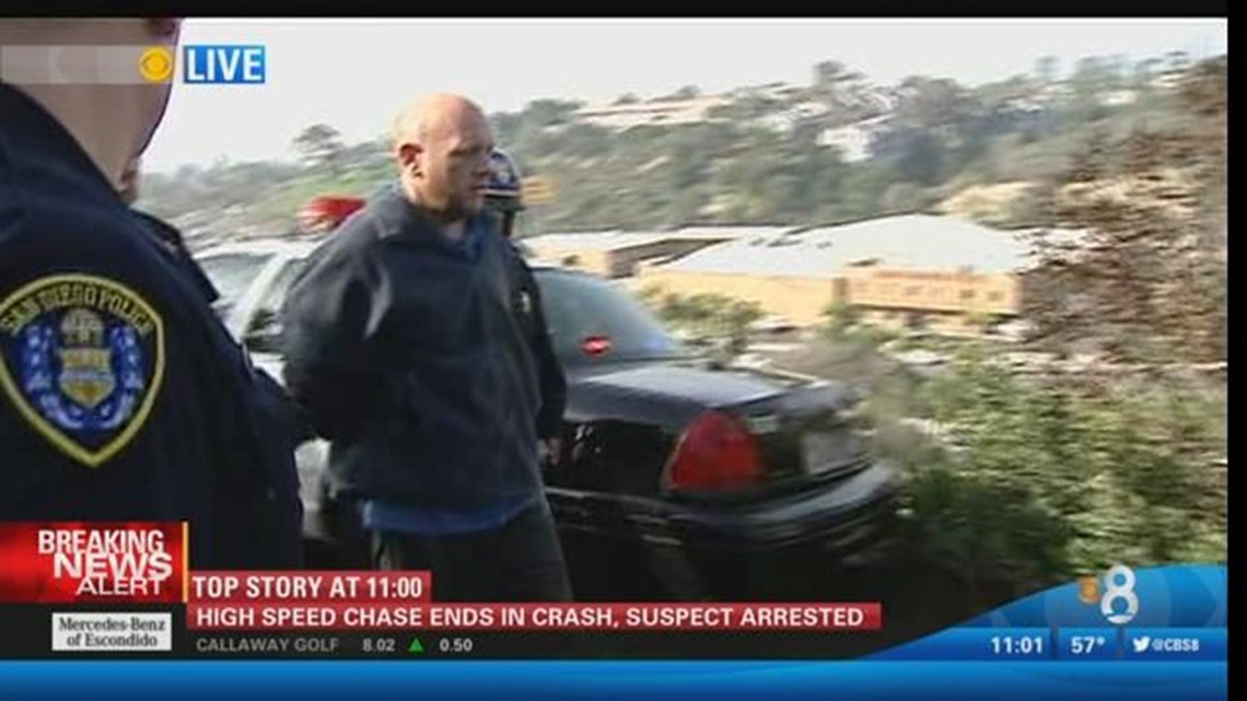 High speed chase ends in crash, suspect arrested | cbs8.com