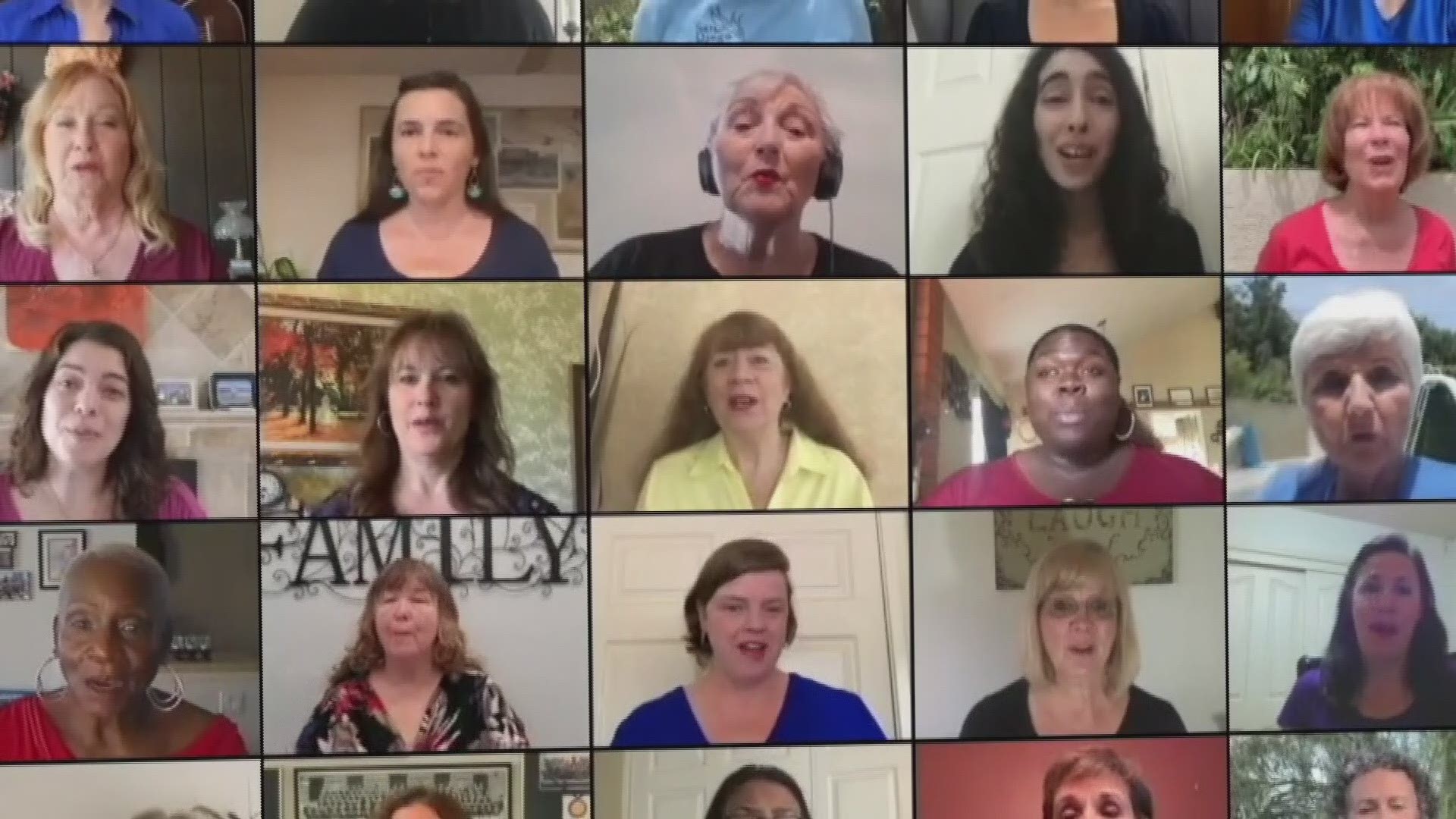 90 women unite on Zoom to sing a song about love and hope. The chorus will also make you a custom Happy Birthday singing-gram.