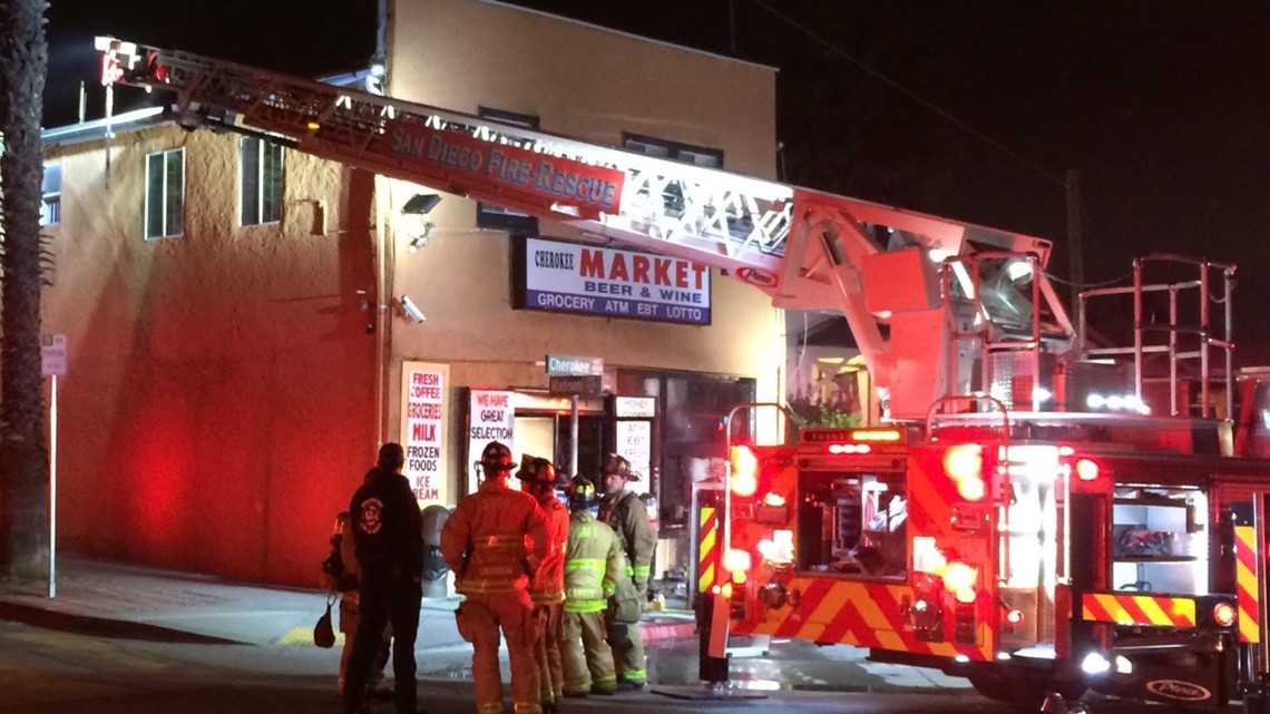 Blaze damages liquor store in Normal Heights