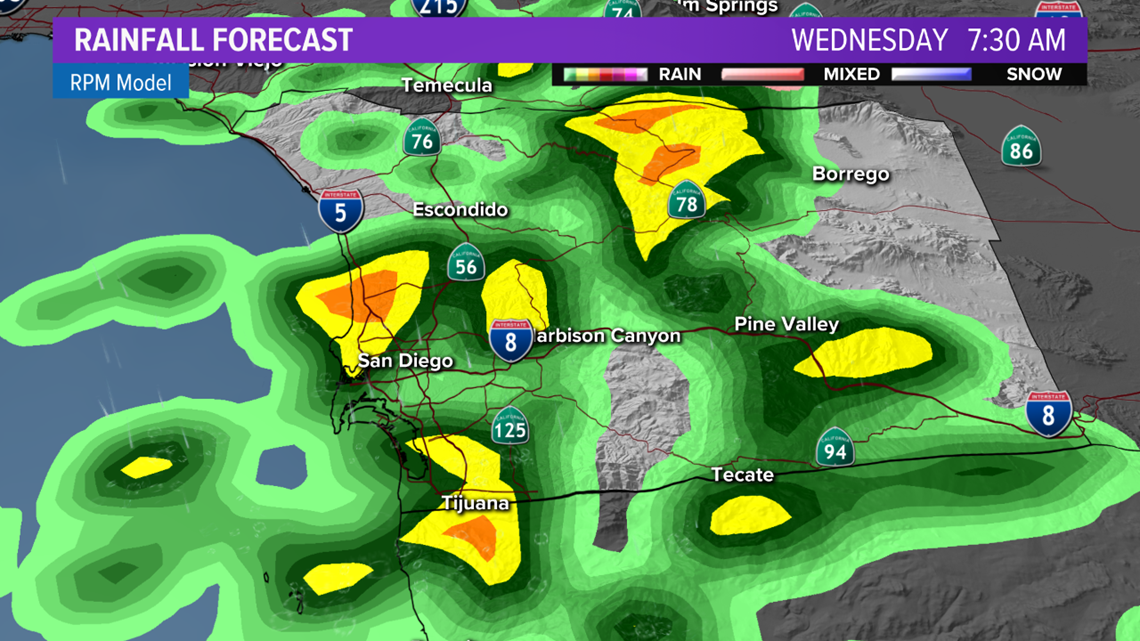 Rain is coming to San Diego