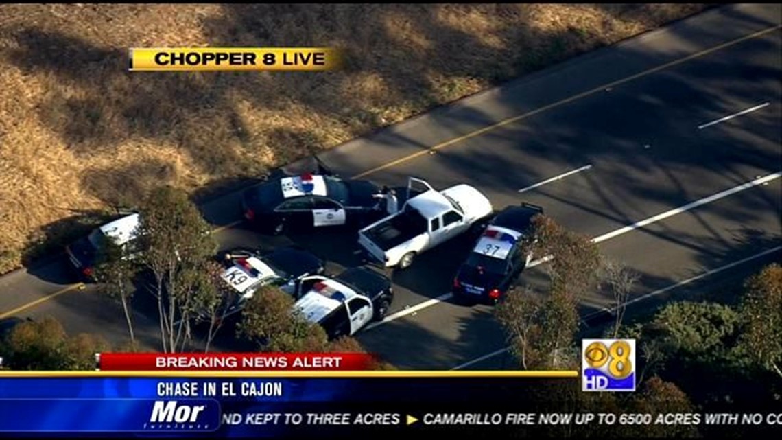 Assault suspect arrested after vehicle chase in El Cajon