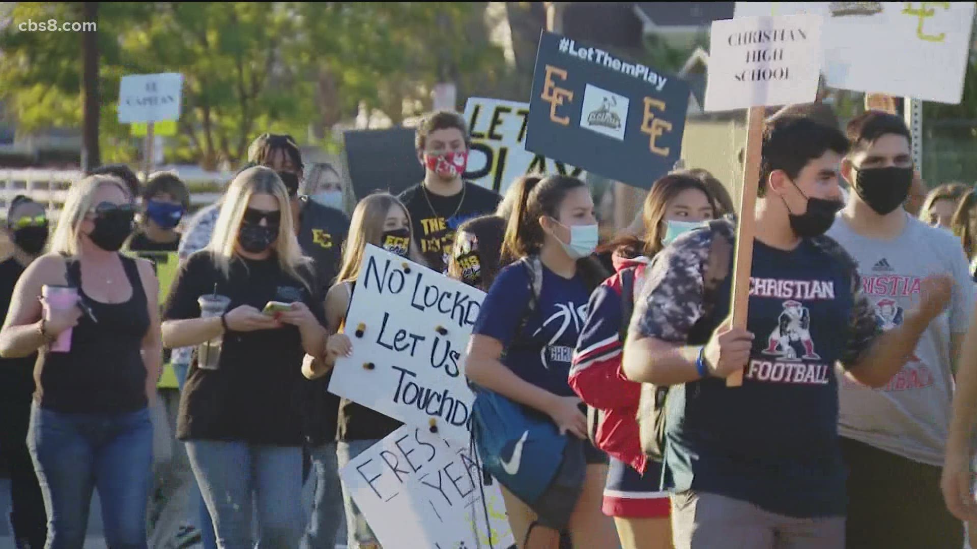 On Friday there were rallies held across the state including many in San Diego to call on Governor Gavin Newsom to allow sports to resume.