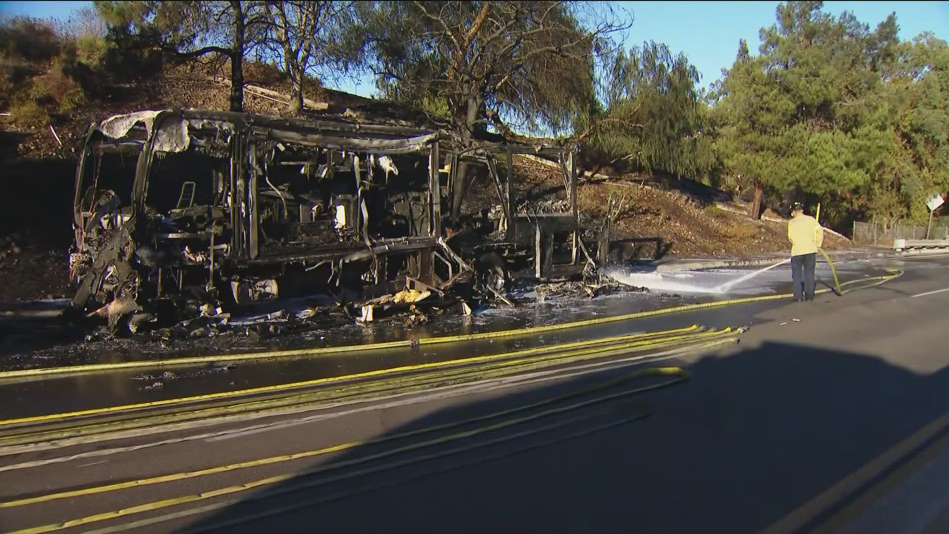 The blaze was reporter just after 3:30 p.m. off Scripps Poway Parkway near Pomerado Road.