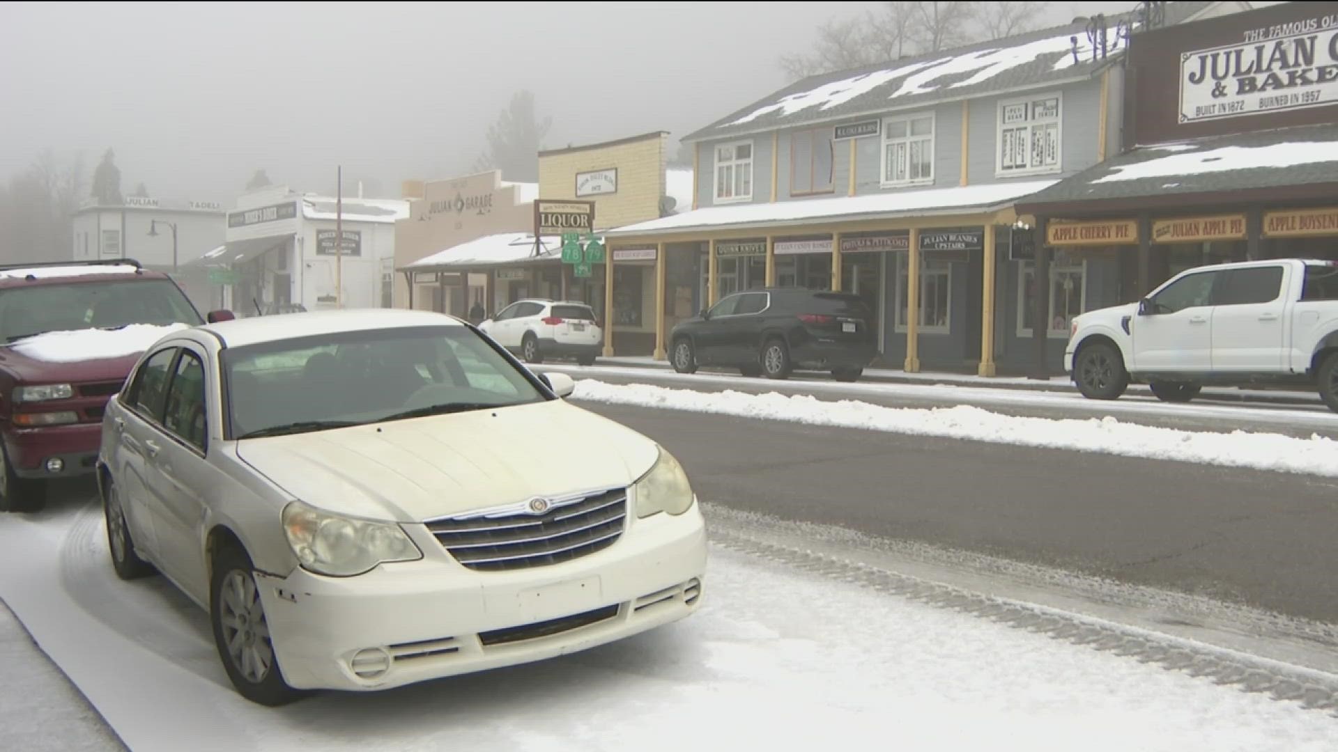 Widespread rain, snow at higher elevations, is expected through Sunday evening in San Diego County.