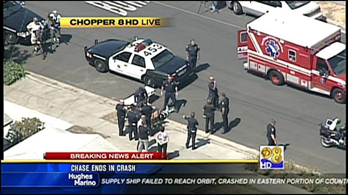 Car chase ends in crash and arrest in City Heights