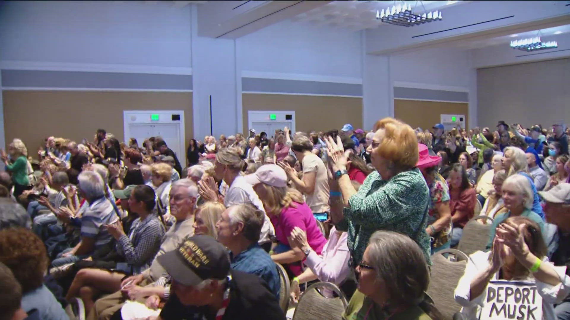 Attendees shared concerns about the Trump administration potential cuts to Medicare, Medicaid, Social Security, Veterans Affairs and Dept. of Education.