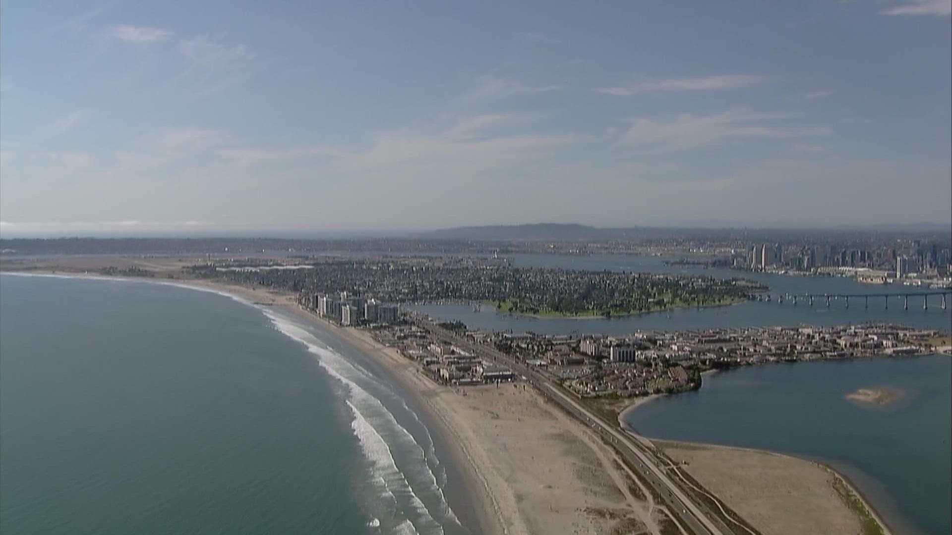 Chopper 8 flies above beautiful Silver Strand on August 1, 2022.