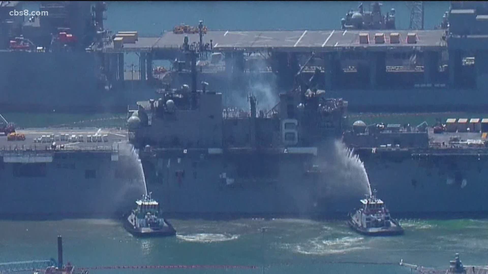 Despite the destructiveness of the out-of-control fire, Navy officials reported late Tuesday morning that the vessel appeared to have escaped irreparable harm.