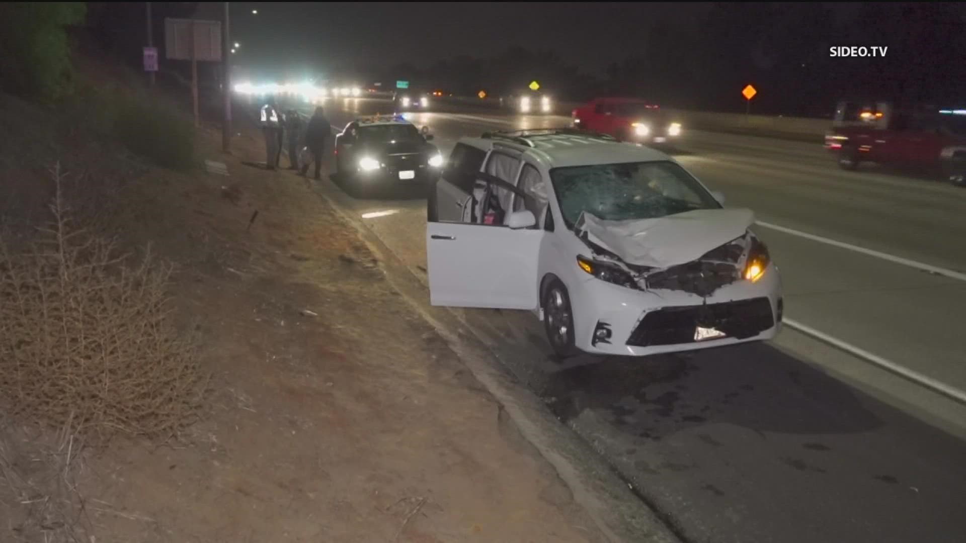 One person was killed Sunday night after being hit by a van on northbound Interstate 805 in the Otay Mesa West area.