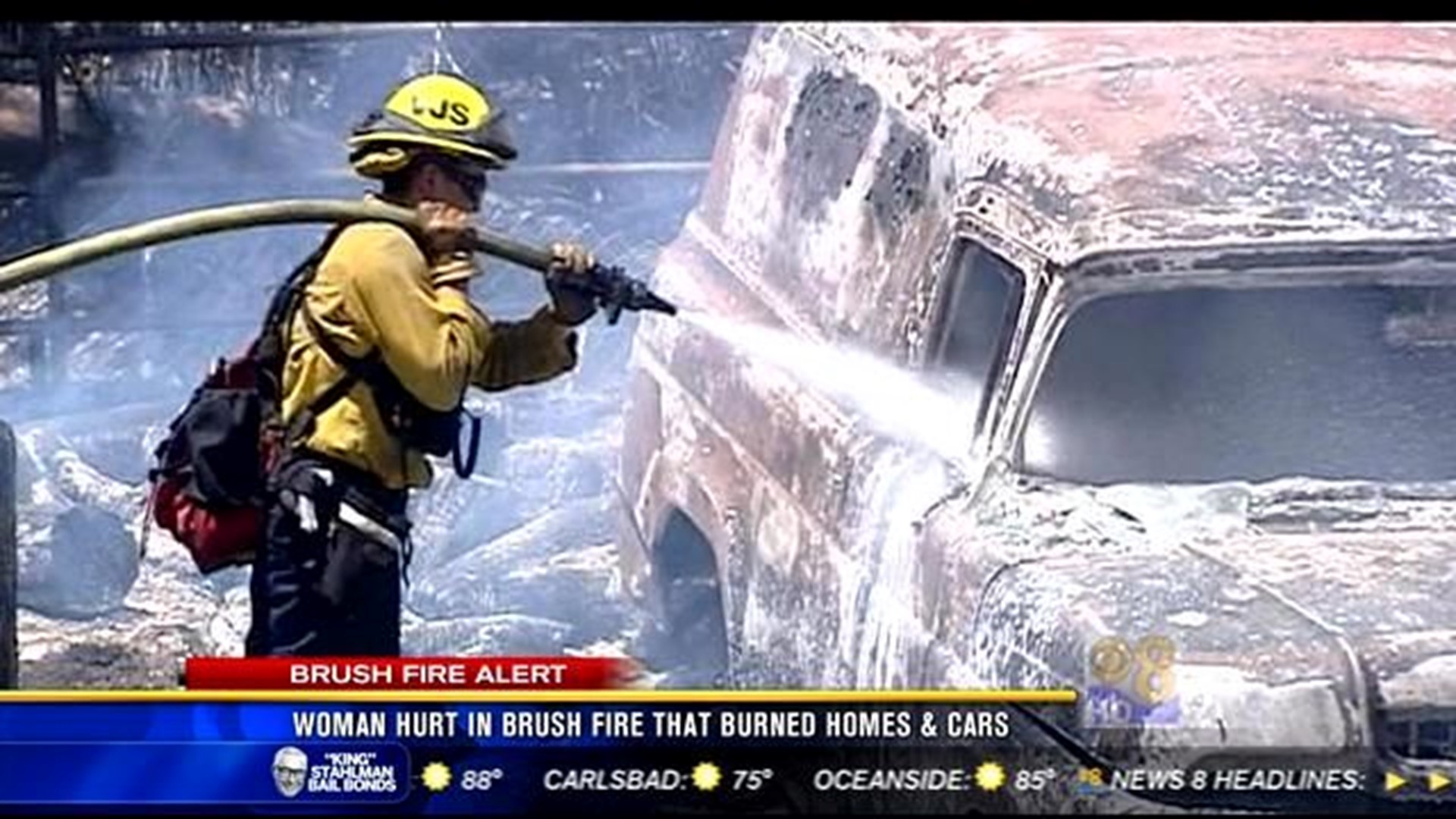 Woman hurt in Lakeside brush fire | cbs8.com
