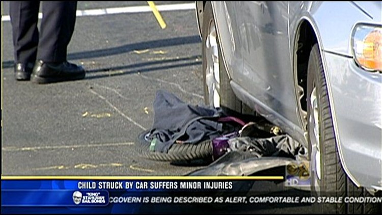 Child struck by car suffers minor injuries | cbs8.com