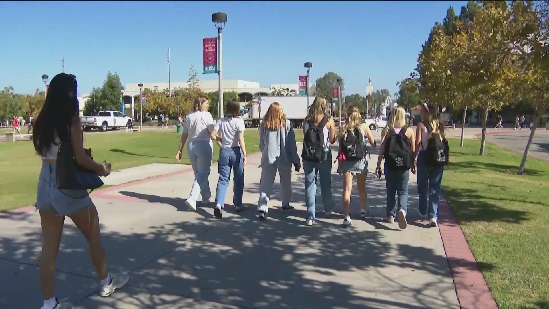 The Aztecs headed back for the first day of the fall semester Monday.