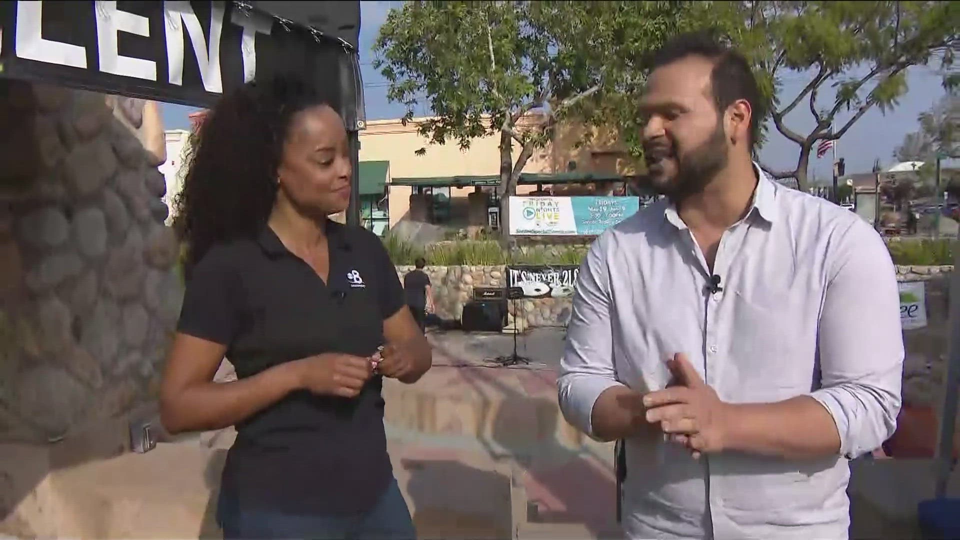 Jesse Pagan and Karlene Chavis live from Santee Trolley Station with festivities.