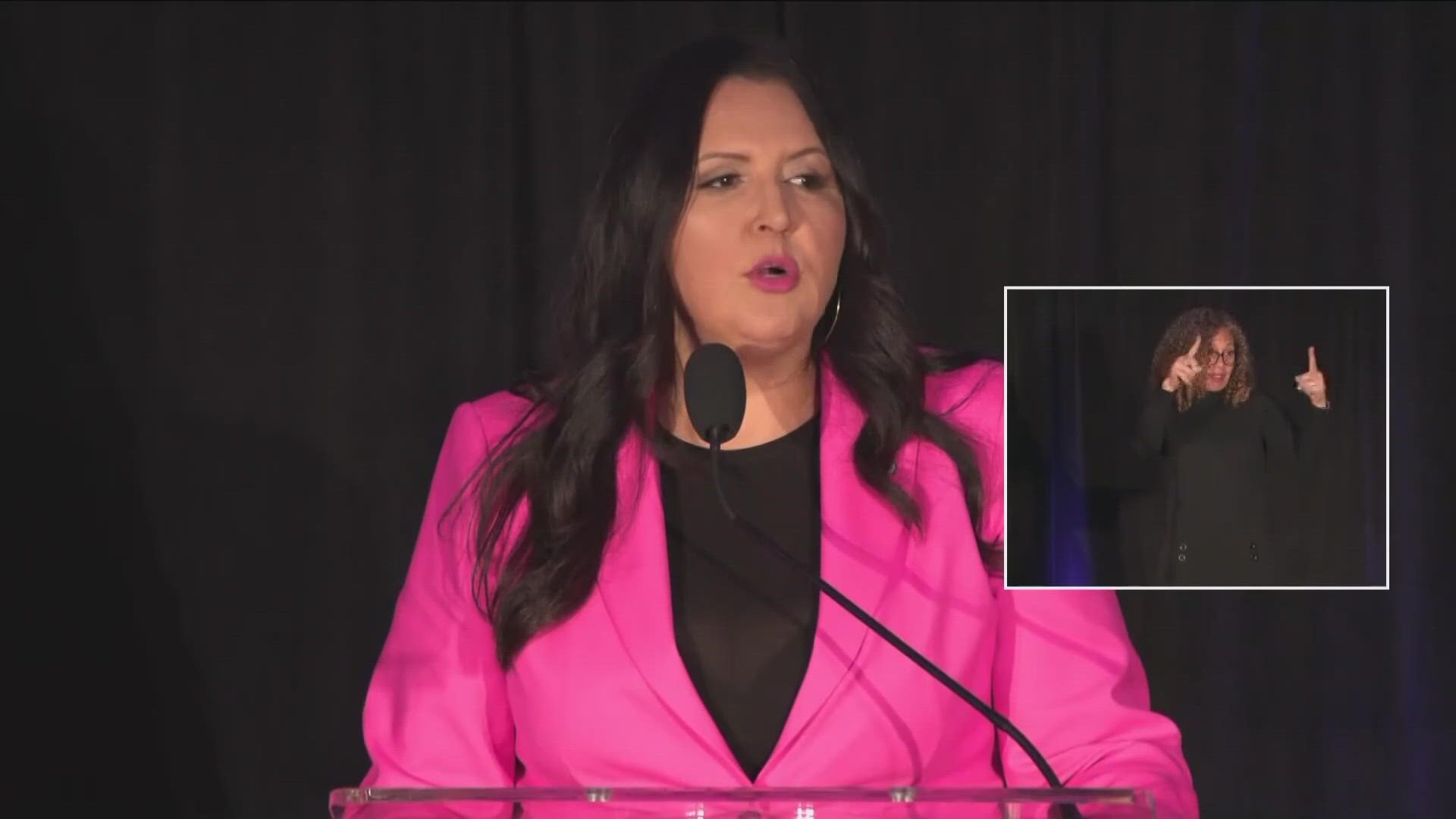 Vargas' speech focused on improving life for families, improving infrastructure and mental health care, and combating homelessness.