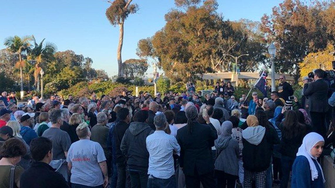 Hundreds gather for vigil held in San Diego following New Zealand