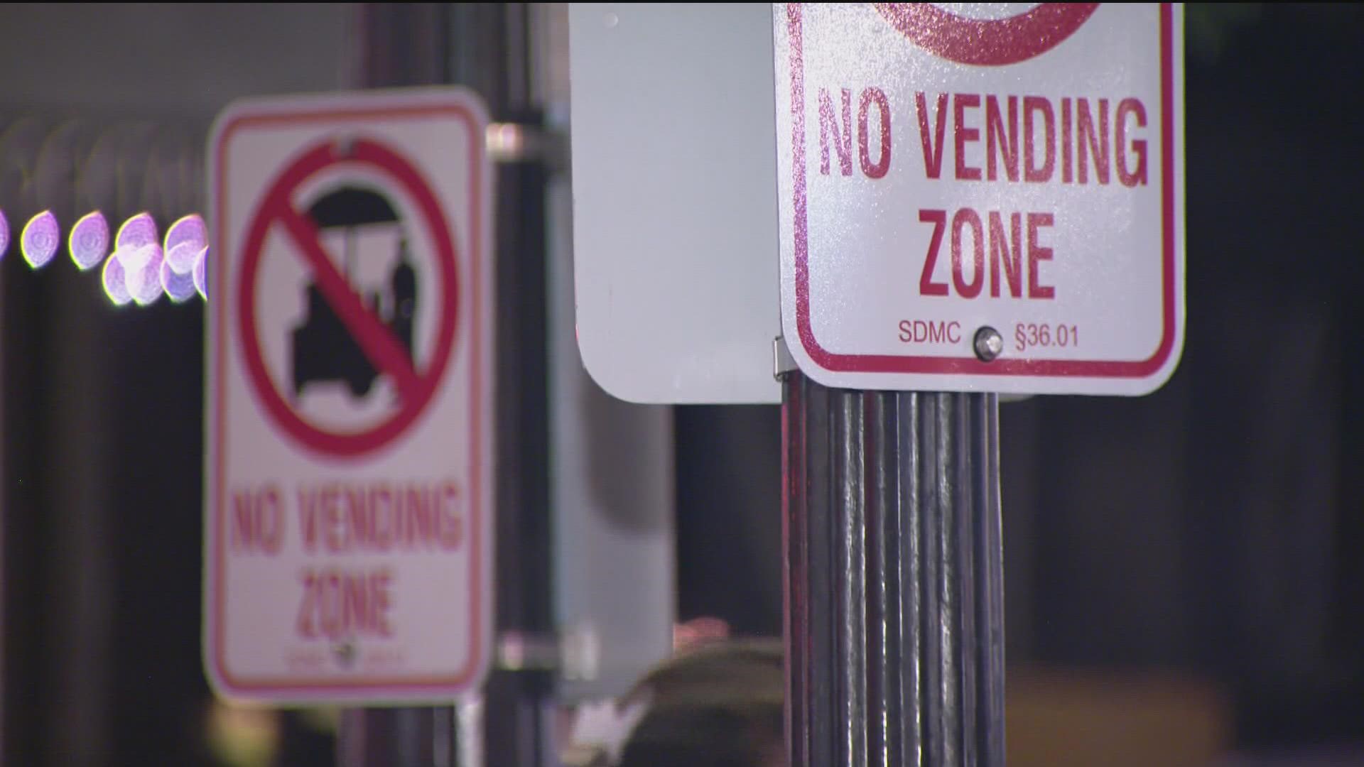 A person stabbed by a street vendor after an alleged turf war between hot dog vendors outside Petco Park led to SDPD enforcing a strict street vending ban.