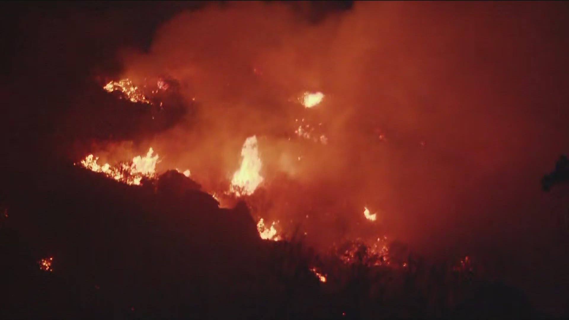 Springs Fire | Fire crews battle brush fire in Lawson Valley ...