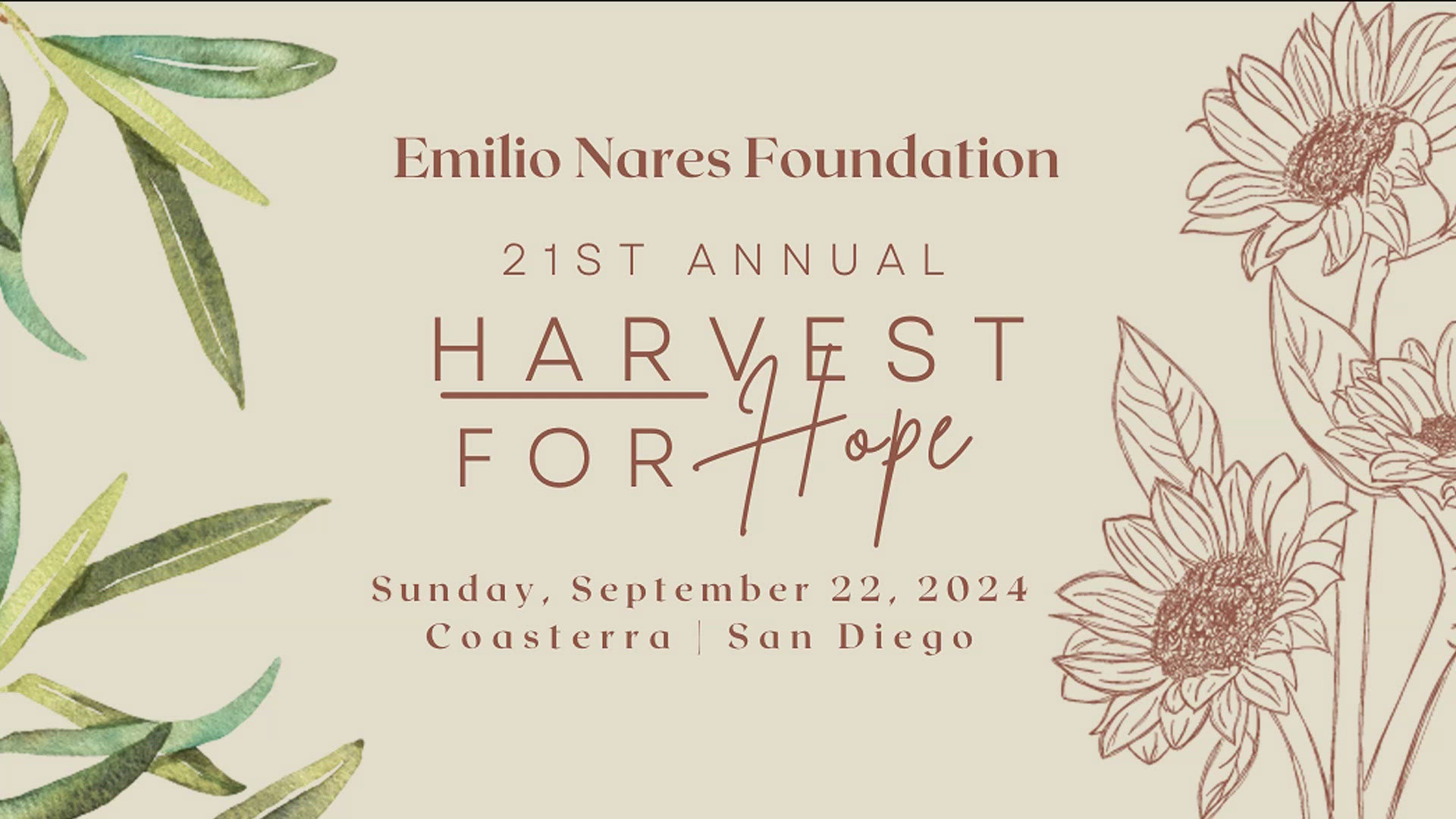 The Emilio Nares Foundation is hosting its 21st annual Harvest for Hope.