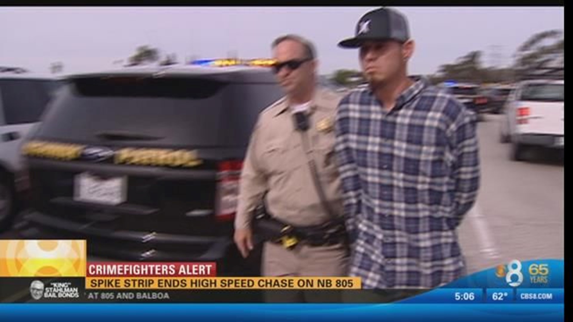 Spike strip ends high-speed chase on I-805 | cbs8.com