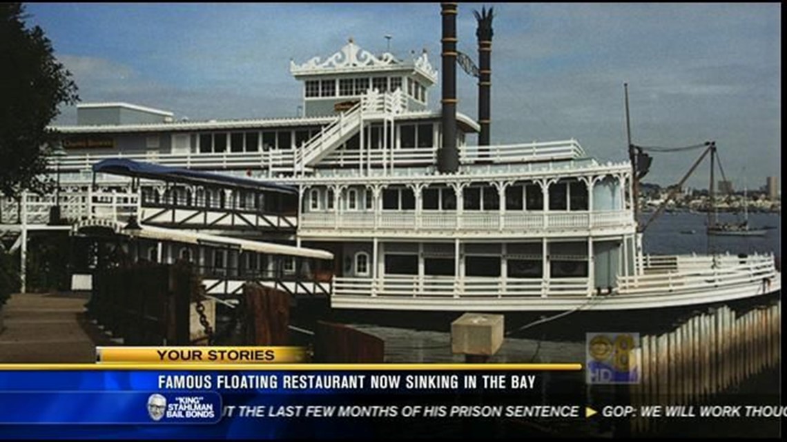 Famous floating restaurant now sinking in San Diego Bay