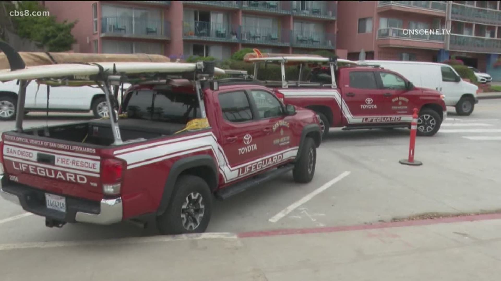 Lifeguards used a boat, jet ski and surfboards to get the children to safety.