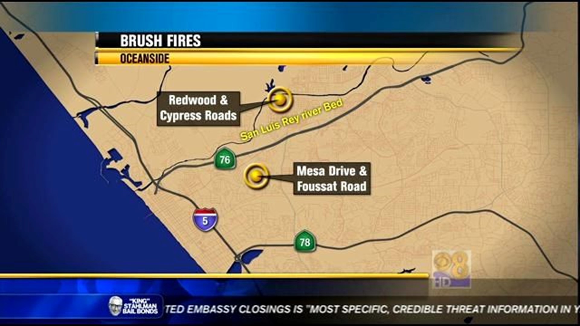 Suspect arrested in series of small brush fires in Oceanside | cbs8.com