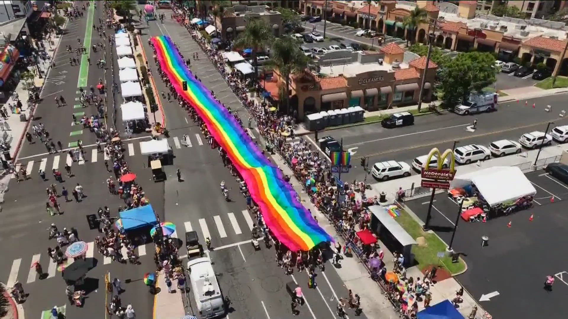 More than 300 floats rolled through the streets of Hillcrest as thousands cheered from the sidewalks.